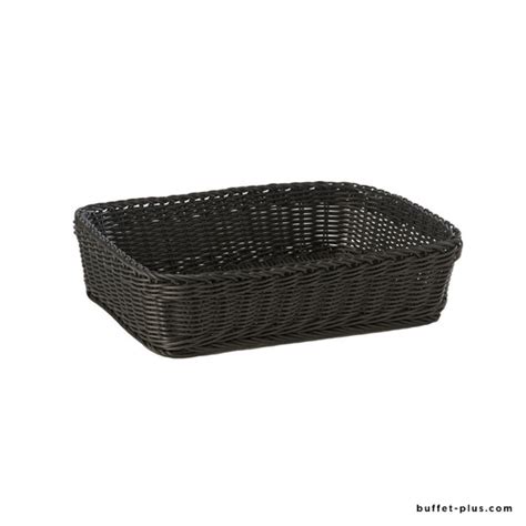 Rectangular Basket Profi Line Black Color Polyrattan Baskets Buffet