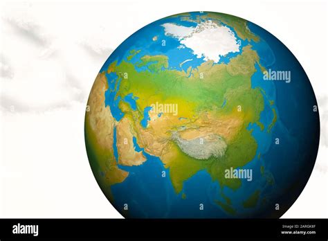 Planet Earth Globe Globe Illustration Physical Map Of The World Stock