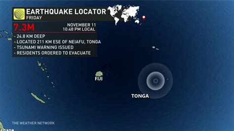 Powerful Earthquake Strikes Off Tonga Tsunami Warning Briefly Issued