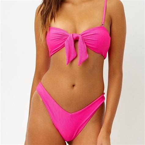 Hot Pink Frankies Bikini Set Size Xs Top And Small Depop