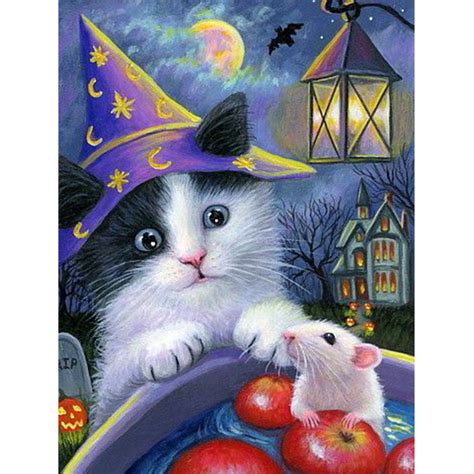 Halloween Cat And Mouse 5d Diamond Painting