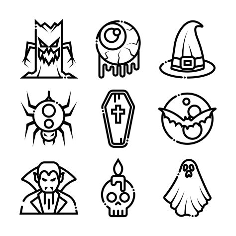 Halloween Line Vector Elements Set 32178992 Vector Art at Vecteezy