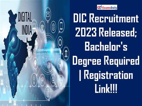 Dic Recruitment Released Bachelors Degree Required