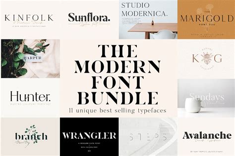 Unique Modern Font Bundle Pack 2019 Premium Collection