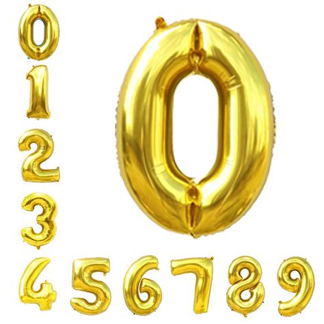 Gold Number Balloons 40inch Helium Birthday Balloons Foil