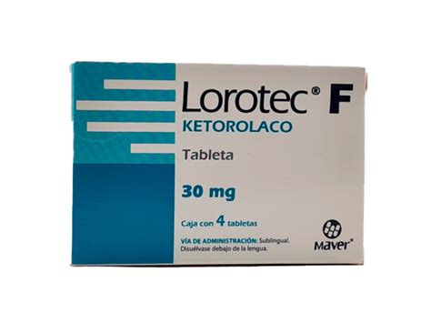 Lorotec F 30 Mg 4 Tabletas CENTRAL FARMA