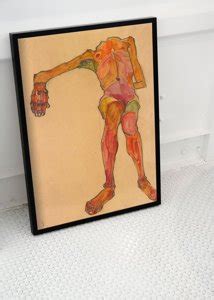 Egon Schiele Print Seated Male Nude Self Portrait Poster