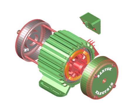 Electric motor 3d design with electrical detail dwg file - Cadbull ...