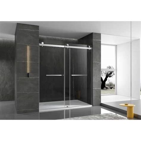 Mcocod In W X In H Double Sliding Frameless Shower Door In