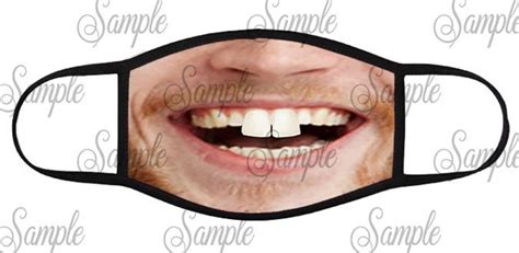 Buck Tooth Smile 2 Face Covering Digital Design for | Etsy