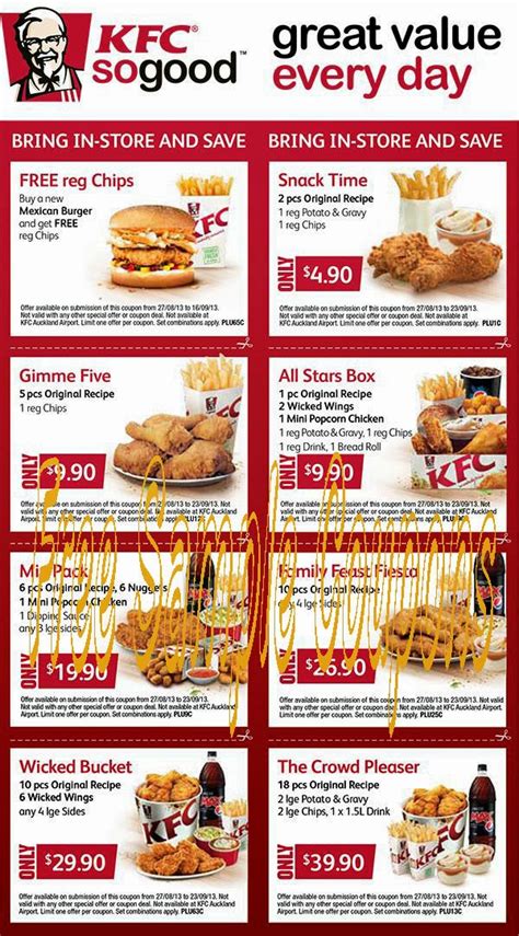 Kfc Coupon Codes Off For September Free Printable Coupons