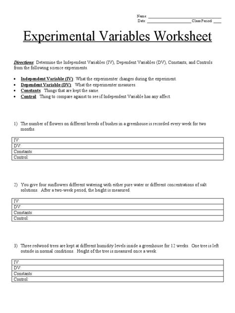 Free Variables Worksheet Science Download Free Variables Worksheet Science Png Images Free