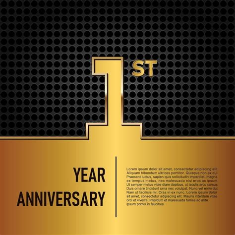 Premium Vector St Anniversary Template Design In Gold Color Vector