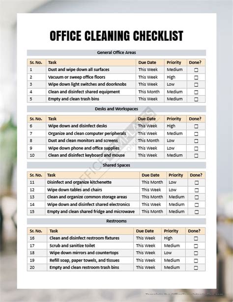 8 Free Cleaning Checklist Templates In Ms Word Format