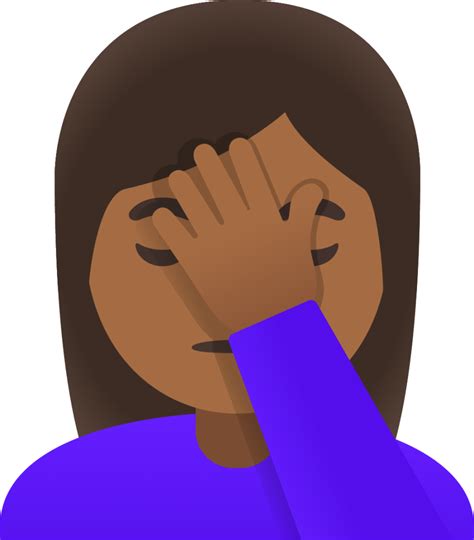 Woman Facepalming Medium Dark Skin Tone Emoji Download For Free