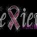 Pink Letter Breast Cancer Ribbon Iron On Rhinestone Etsy