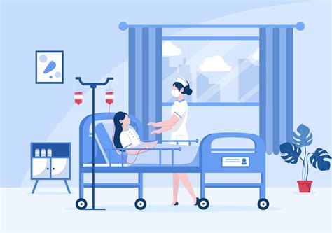 Doctor Checking A Patient In Hospital Room Background Vector