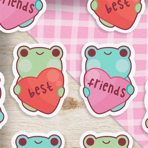 Best Friend Frog Stickercute Frog Stickercottagecore Kawaii Etsy