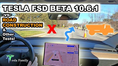 Tesla Full Self Driving Fsd Beta 10 6 1 Verses Road Construction And