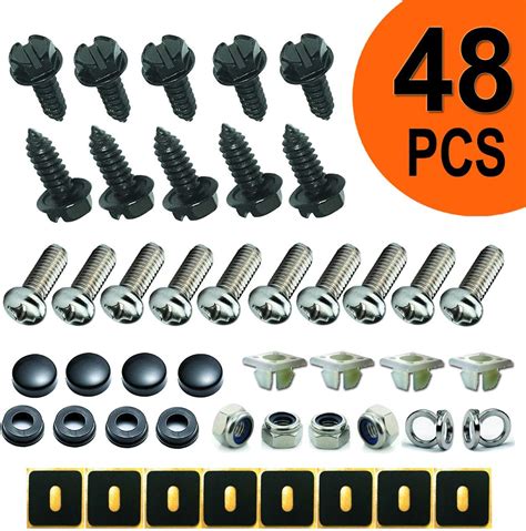 Stainless Steel License Plate Screws Black Anti Rust Car Board