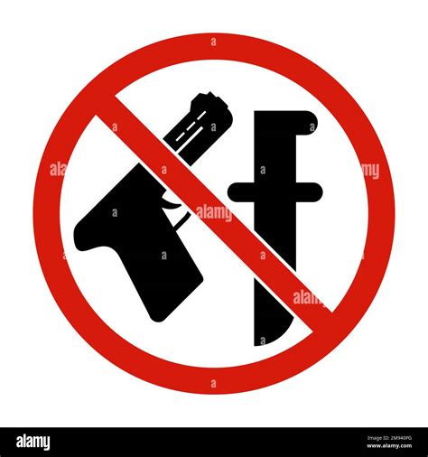 Weapon Prohibited Icon Forbidding No Weapons With Gun And Knife