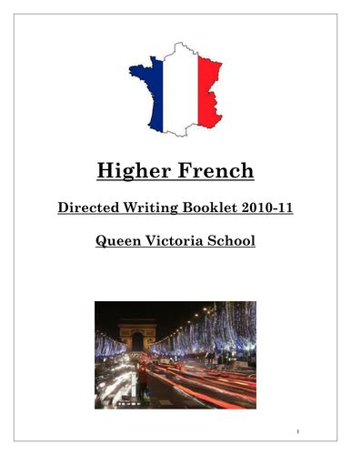 Higher French Directed Writing Teaching Resources