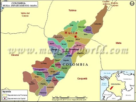 Mapa Del Huila Departamento Del Huila Colombia Map Abc Map Screenshot