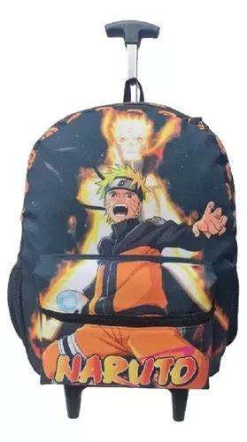 Mochila Rodinhas Infantil Naruto Uzumaki Bolsa Juvenil Frete Gr Tis