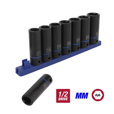 Hyper Tough 9 Piece 12 Inch Deep Drive Impact Socket Set Mm 41046