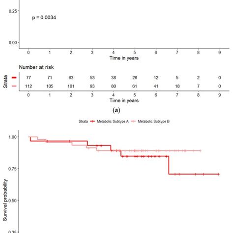 Ad Kaplanmeier Overall Survival Curves By Metabolic Subtypes A And Download Scientific