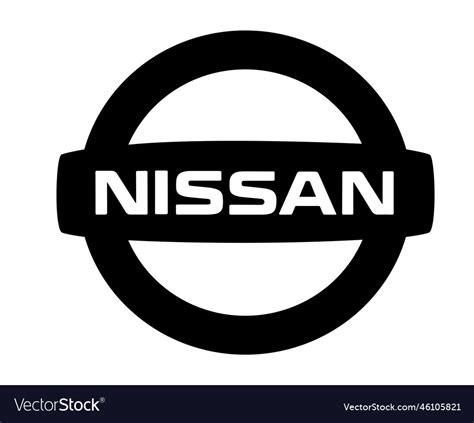 Nissan Brand Logo Symbol Black Design Japan Car Vector Image