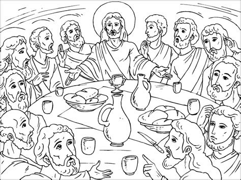 Last Supper Coloring Page Coloring Pages 4 U