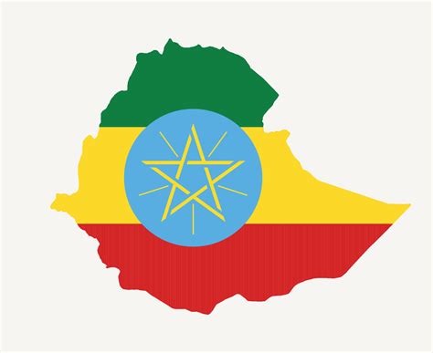 Ethiopia Flag National Africa Emblem Map Icon Vector Illustration