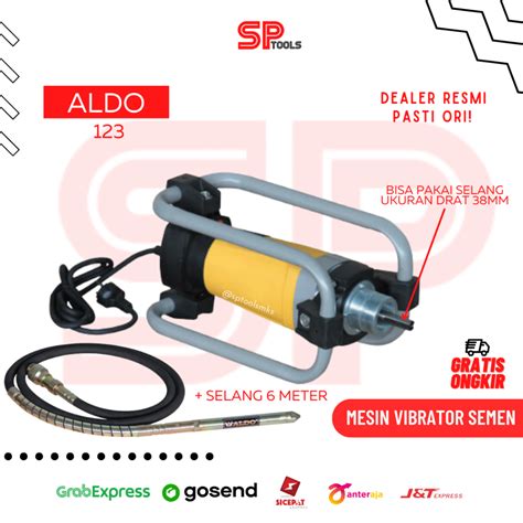 Jual MESIN VIBRATOR ELEKTRIK BETON CONCRETE ELECTRIC ALDO 123 SELANG 6