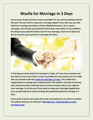 PPT Wazifa For Marriage In 20 Days PowerPoint Presentation Free