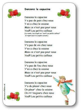 Dansons La Capucine Paroles Illustr Es De La Chanson Dansons La