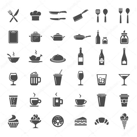 Restaurant Kitchen Icons Stock Vector Frbird