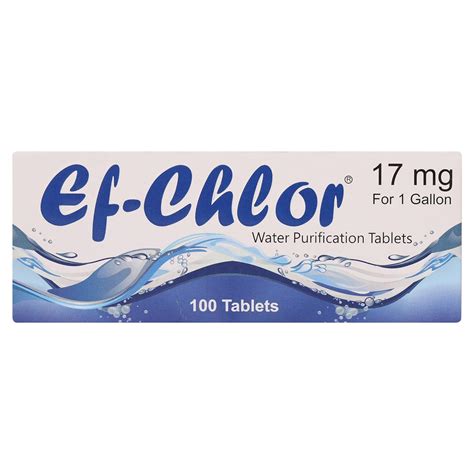 Amazon.com: Ef-Chlor Water Purification Tablets (17 mg - 100 Tablets ...