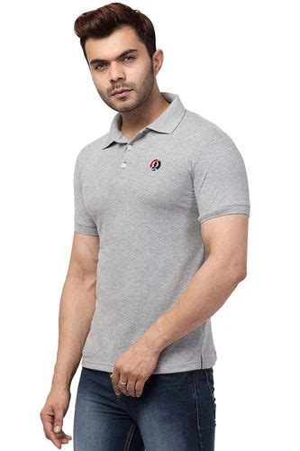 Plain Grey Cotton Polo Neck Men T Shirt At Rs 220piece In New Delhi Id 2849519131097