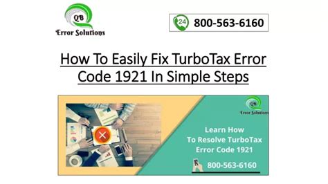 Ppt How To Easily Fix Turbotax Error Code 1921 In Simple Steps