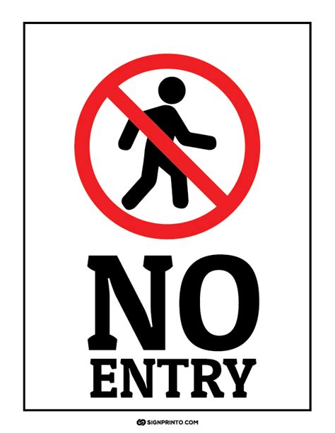 No Entry Sign PDF - Free Print Ready Design