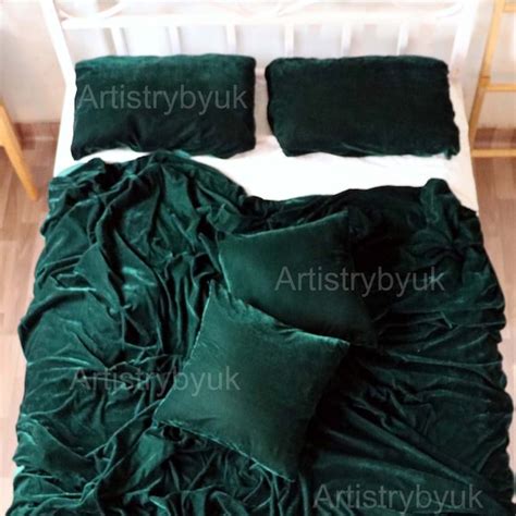 Green Velvet Duvet Cover Etsy