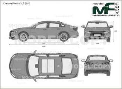 Chevrolet Malibu 2lt 2020 2d Drawing Blueprints 64997 Model Copy Default