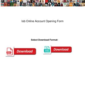 Fillable Online Iob Online Account Opening Form Forced Iob Online