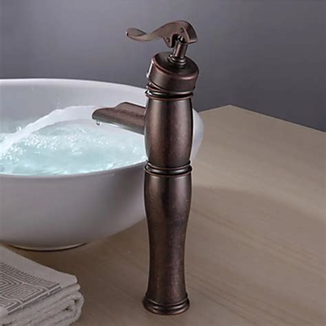 Retro Copper Bathroom Sink Faucet Vintage Centerset Antique Copper