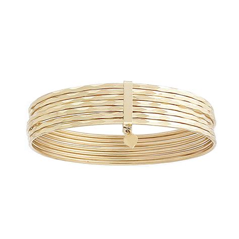 Ladies 14k Yellow Gold 7 Day Bangle Bracelet Jewelry Bracelets