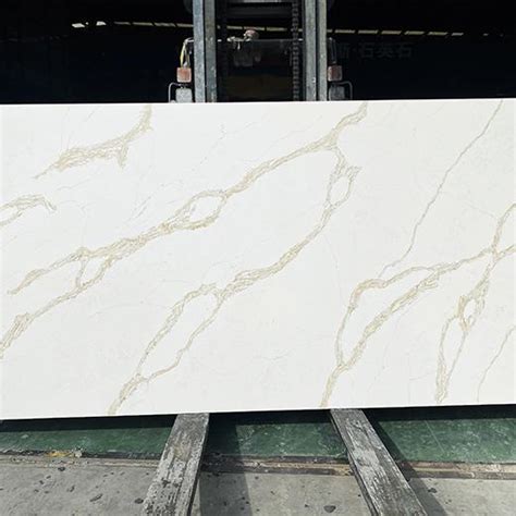 Maintenance Free Quartz Artificial Stone For Kitchen Island Top Gold