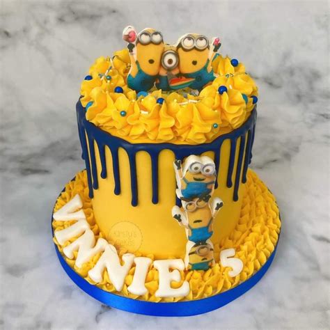 Minions Drip Cake Minion Birthday Cake Minion Cake Drip Cakes