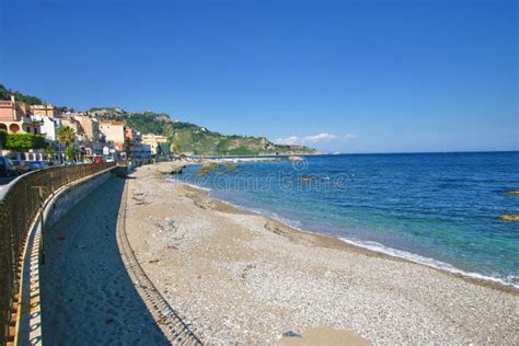 Beach of Giardini Naxos - Sicily Editorial Stock Photo - Image of naxos ...