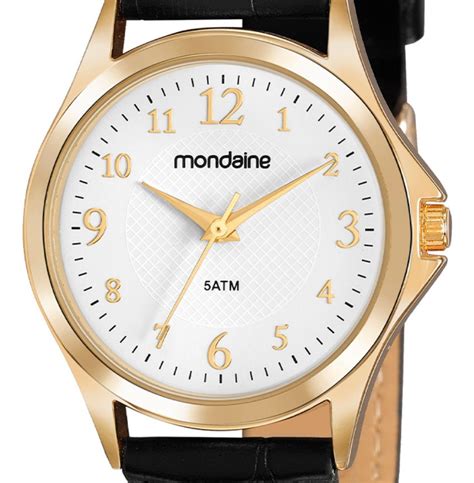 Rel Gio Feminino Mondaine Dourado Pulseira De Couro Mercado Livre